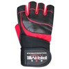 Fingerless gym fitness workout training weight lifting leather padded gloves