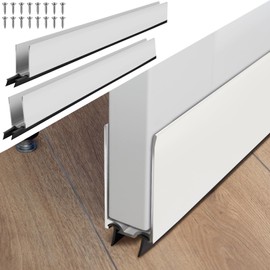 Pushglossy 2 Pack 1" x 35.5" Storm Door Sweep Replacement Bottom Sweep Aluminum Expander for 1" Thickness Security Storm Door Weatherstripping(White)