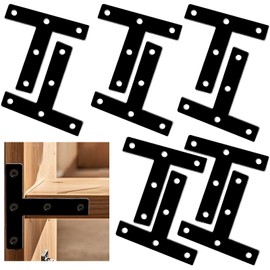 3.15 Inch Flat T Bracket 10 Pack – Mending Flat T Plates Heavy Duty Metal Corner Braces for Wood Shelves & Furniture – with Screws Connector for Bed/Table/Cabinet/Desk
