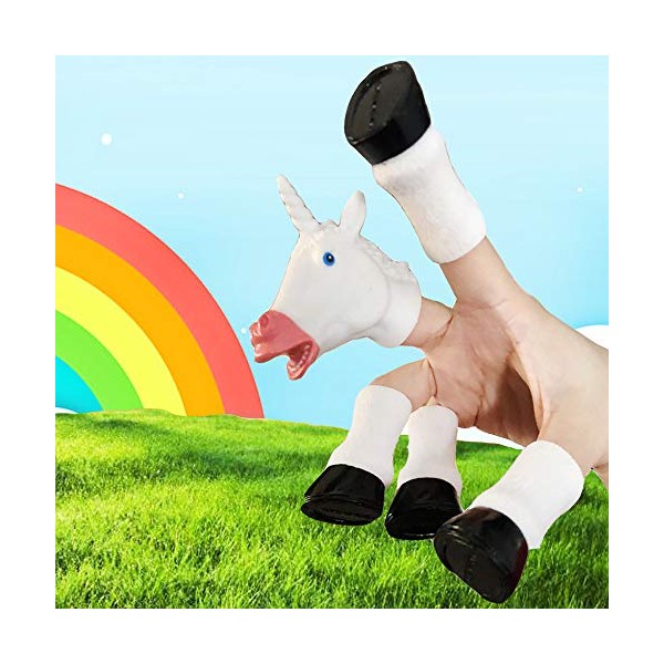 Yolococa Handicorn Unicorn Finger Hand Puppet Novelty Toys Finger Doll Props Animal Finger Puppet Gift for Kids
