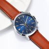 BUREI Watches Men's Chronograph Japanese Quartz Waterproof Watch Men's Leather