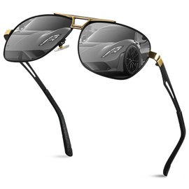 PKRANZYHKAL Men's UV400 Polarised Sunglasses, Anti-Glare, Robust & Trendy for Leisure & Sports,Golden