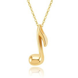 Miity Haiy Urn Necklace for Ashes Stainless Steel Music Note Keepsake Pendant Memorial Cremation Jewelry Holder Ashes for Pet Human (Gold)