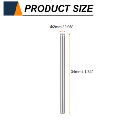 sourcing map 50pcs Dowel Pins M2(2mm) x 34mm 304 Stainless Steel Cylindrical Shelf Support Peg Pin Rod Fasten Elements for Metal Devices Wood Furniture DIY Installation, Silver