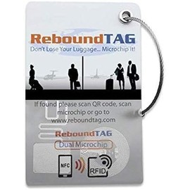 Rebound Triple Microchip Luggage Tracker | RFID, NFC, QR Code | Global Anti-Loss Protection with 24/7 Customer Support