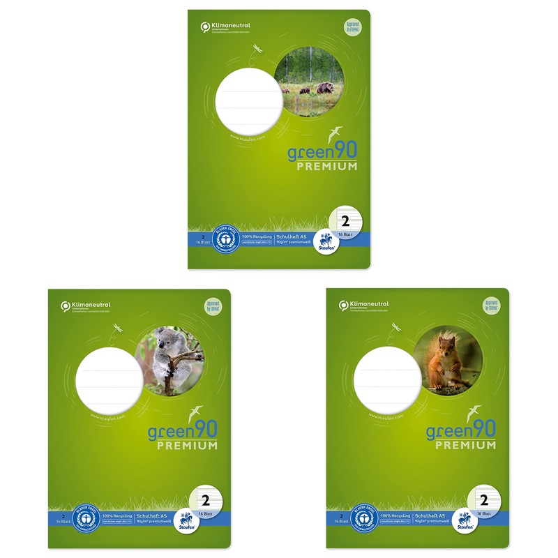 Staufen Green exercise book, DIN A5, 28 ruling (5 mm