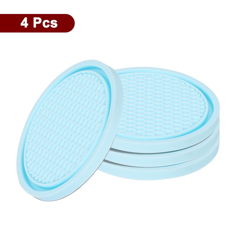 sourcing map 4pcs Car Cup Coasters Universal PVC Car Cup