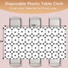 2Pcs Black Bow Plastic Tablecloth Disposable Rectangle Waterproof Table Cover