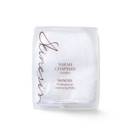 Sarah Chapman Skinesis Professional Cleansing Mitts – Dual-Sided Face & Eye Mitts for Makeup Removal, Gentle Exfoliation & Deep Cleansing – Textured & Soft Sides – Pack of 4