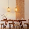 OUVR Pendant Light Boho Hanging Lamp - Rattan & Linen