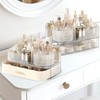 DASITON Makeup Organizer with Drawers and Rotating Makeup Brush Holder,Large