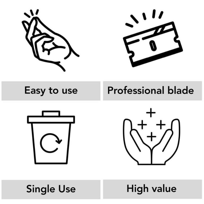 HBS Disposable Razor Heads, With Safety-Lock For Professional Barber Use