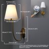 PERMO Antique Goose-Neck Wall Sconce with White Fabric Shade Hardwired
