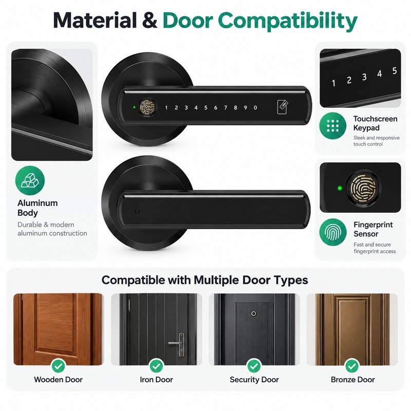 Smart Door Lock for Home & Office – Fingerprint, App