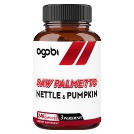 agobi Saw Palmetto Supplement with Nettle Leaf & Pumpkin - Support for Restful Mood, Hair Health, Immune System & Energy Production - 240 Veggie Capsules for 4-Month Suppply