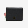 Hazzys (대구신세계)블랙 가죽 골드퍼피 로고 레터링장식 2단 반지갑 HIWA5E613BK Daegu