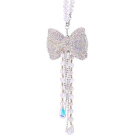 Lagnlnaoy Rhinestone Car Pendant Rear View Mirror Hanging Interior Styling Accessories Daughter mom Sister Gift