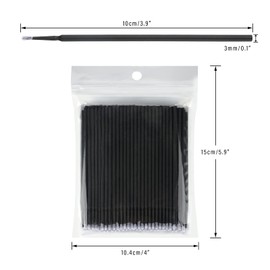 G2PLUS Micro Swabs, 100pcs Cotton Swabs for Makeup, Black Microswabs for Eyelash Extensions, Disposable Applicators Brush for Nails, Eyeliner and Lash Tech Supplies