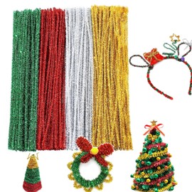 400 Pcs Glitter Pipe Cleaners,Pipe Cleaners for Crafts,Pipe Cleaner Crafts,Chenille Stems for Craft Kids DIY Arts&Crafts Supplies