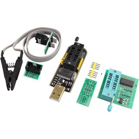 Jopto USB Programmer CH341 24 25 Series Burner Chip 24 EEPROM BIOS Writer 25 SPI Flash + SOP8 SOIC8 Test Clip Adapter Module for EEPROM 25CXX / 24CXX + 1.8V Adapter