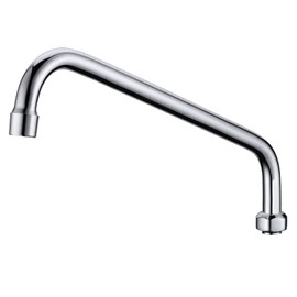Favorpo 14 Inch Swivel Spout Replacement for Commercial Sink Faucet Stainless Steel Add-on Swing Nozzle Replacement Kit for 1 or 2 Bay Compartment Sinks Chrome Finish (G 3/4")