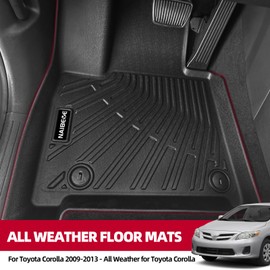 Naibeve Floor Mats for Toyota Corolla 2009-2013 - All Weather for Toyota Corolla Floor Mats Cargo Mat Trunk Liner Cargo Liner