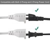 KUNCAN 3-Outlet Extension Splitter Cord - White 2-Pack Outlet Splitter