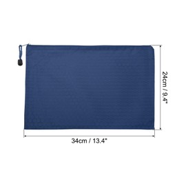 PATIKIL Waterproof Zipper File Bags, 10 Pack A4 Document Holders Pencil Pouch for Office, Navy Blue