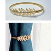 4 Pack Adjustable Gold Leaf Curtain Tie Backs, Elastic Alloy