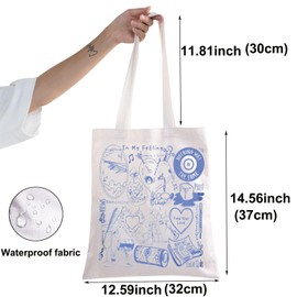 BWWKTOP Rapper Singer Tote Bag Music Album Gifts Song Lyrics Shoulder Bag Singer Merchandise, In My Feeling, Large