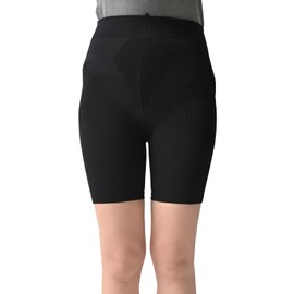 JANJAM Women's Large Size Soft Girdle, 3/4 Length, Loose, No Gusset, Prevents Crotch, Made in Japan, Legwear, Inner, Black