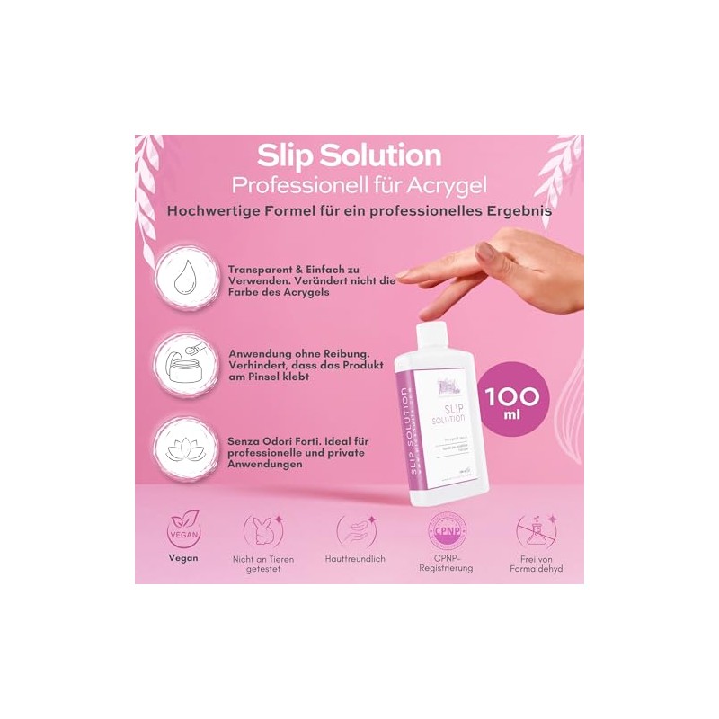 Slip Solution 100 ml Professional Liquid for Nails - Modelling