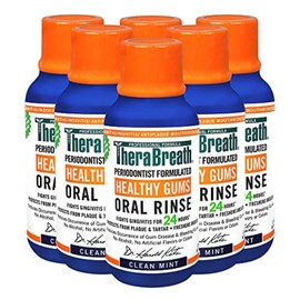 TheraBreath Healthy Gums Periodontist Formulated 24-Hour Oral Rinse, Clean Mint, 3 Ounce (Pack of 6)