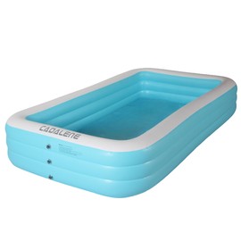 USA Warehouse Spot Eco-Friendly Rectangular Adult Baby Children Kid Dog Inflatable Air Swim Pool with Anti-Bacterial CoatedColor: Blue, Size: 305*180*55 cm