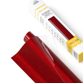 Poli-Flex® Pearl Glitter® - Glitter Film for Textiles - Flex Film with Glitter Effect for Iron-on, Plotter Film for DIY Shirts, Red, 30.5 cm x 61 cm