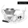 LHS Pour Over Coffee Dripper Reusable Coffee Filter Paperless Coffee