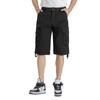 DGWZ Mens Elastic Waist Cargo Shorts Zipper Pocket Relaxed Fit