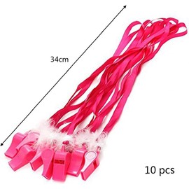 DYBADYSA 12 Pcs Prank Party Whistle Necklace Pecker with Ribbon Feather for Bridal Shower Wedding Hen Party Favor Supplies Set Y10