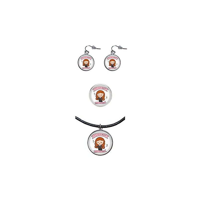 Verstellbarer Edelstahlring, 25mm Durchmesser, Handgemachte Illustration Girl Power 2