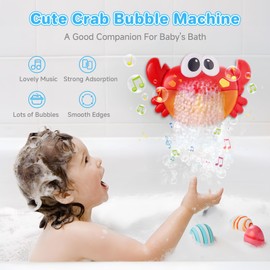 Qivange Little Crab Bath Toys Bubble Machine for Kids Bubble Maker Kids Toys Bubble Machine, Gazillion Bubble Fun Toys for toddlers age 1-5, Water Toys for Toddlers, Best Gift for Baby