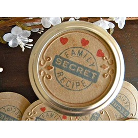 Mason Jar Labels Canning Lid Inserts Family Secret Recipe Jam Toppers