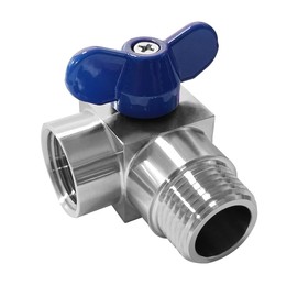 Beduan 1/2” NPT Mini Ball Valve Male to Female 90 Degree Stainless steel Street Elbow Shut Off Valve