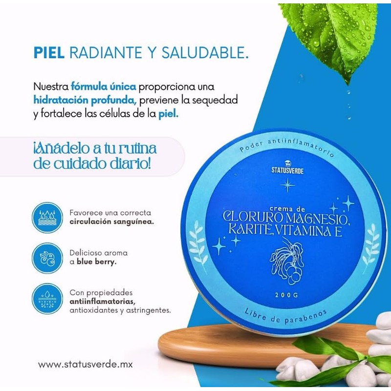 STATUS VERDE - Crema con cloruro de Magnesio, manteca de
