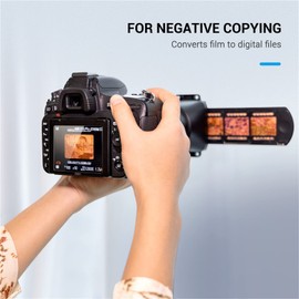 JJC 35mm Film Digitizing Adapter Slide Strip Holder Kit Set for Negative Copying and Film Converting to Digital Picture, Replace Nikon ES-2 for Selected Canon Nikon Sony Laowa Marco Lens