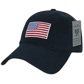Rapiddominance A03-USA-NVY Relaxed Graphic Cap, Original USA Flag, Navy