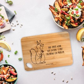 Mr. & Mrs. Panda Bamboo Chopping Board Squirrel Flower Gift Wooden Board Kitchen Wooden Board Good Mood Saying Decoration Wooden Chopping Board
