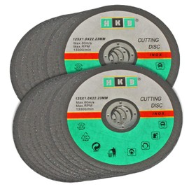 HKB ® HKB® 50766 Cutting Discs 125 x 1.0 x 22.23 mm Black for Stainless Steel / V2A Steel for Cutting Grinder up to 13,300 rpm Max. 80 m/s Durable and Economical Pack of 20