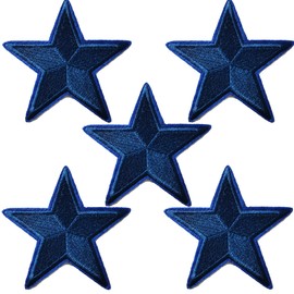 AXEN Stars Patches, Embroidered Iron on/Sew on Stars Patches, DIY Applique for Jackets Hats Backpacks Jeans, Blue
