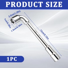 Trinkrittey 1Pcs 10mm L Shaped Angled Hex Socket Wrench L-Type Perforation Elbow Chrome Plated Double-Head Elbow Hex Wrench Set for Mechanic Repair Tool Metric