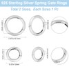 Beebeecraft 1 Box 2Pcs Spring Gate Rings 925 Sterling Silver